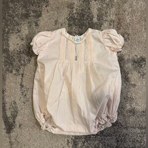 Feltman Bros Soft Pink Baby Bubble Romper with Pintuck Details